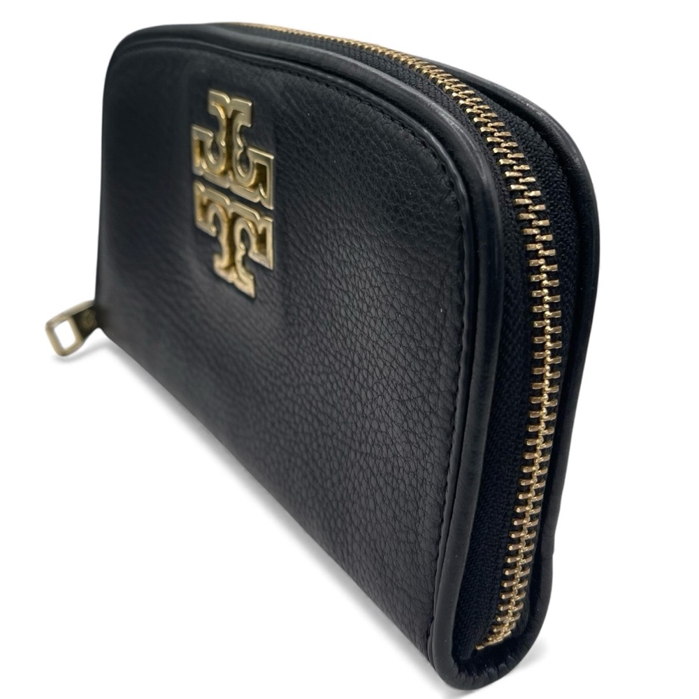 🎉 HP! ❤️ Tory Burch Black Pebbled Britten Continental Wallet